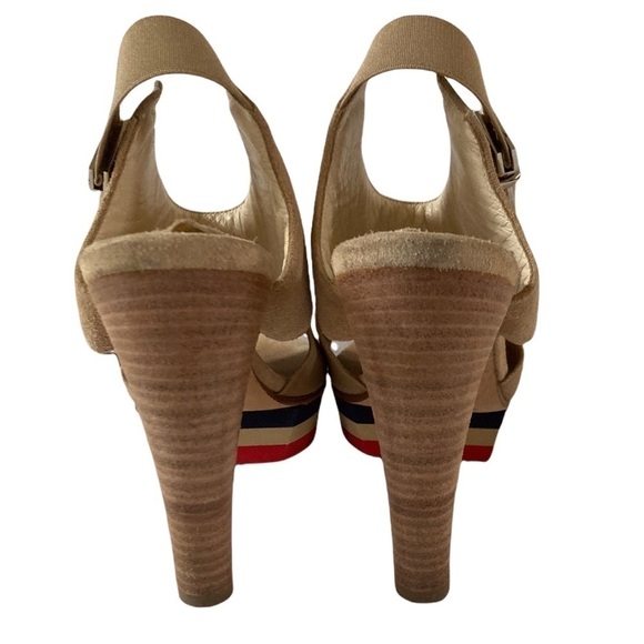 Dusica Dusica Suede Sandals Tri color Platform High Heels Made in Italy - Picture 6 of 10